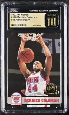 Graded Derrick Coleman basketball card from 1993-94 Hoops Derrick Coleman series