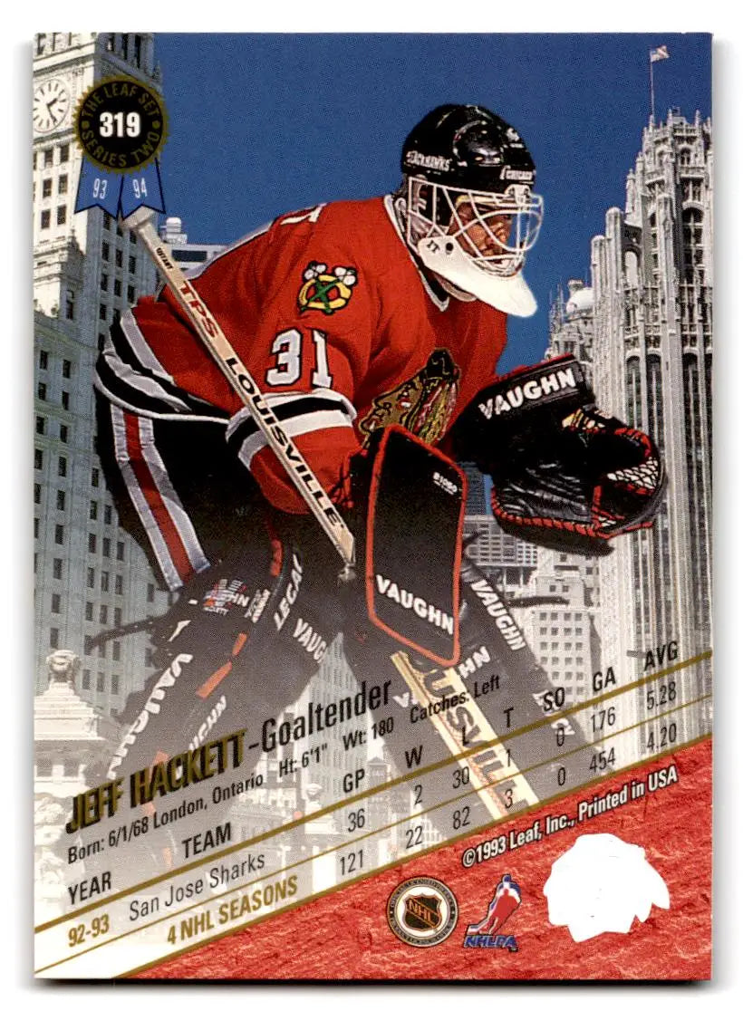 1993-94 Leaf #319 Jeff Hackett - Trading Card