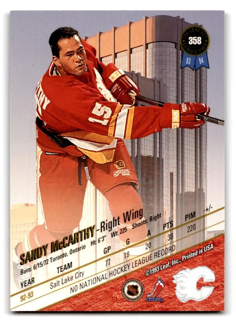 1993-94 Leaf #358 Sandy McCarthy - Trading Card