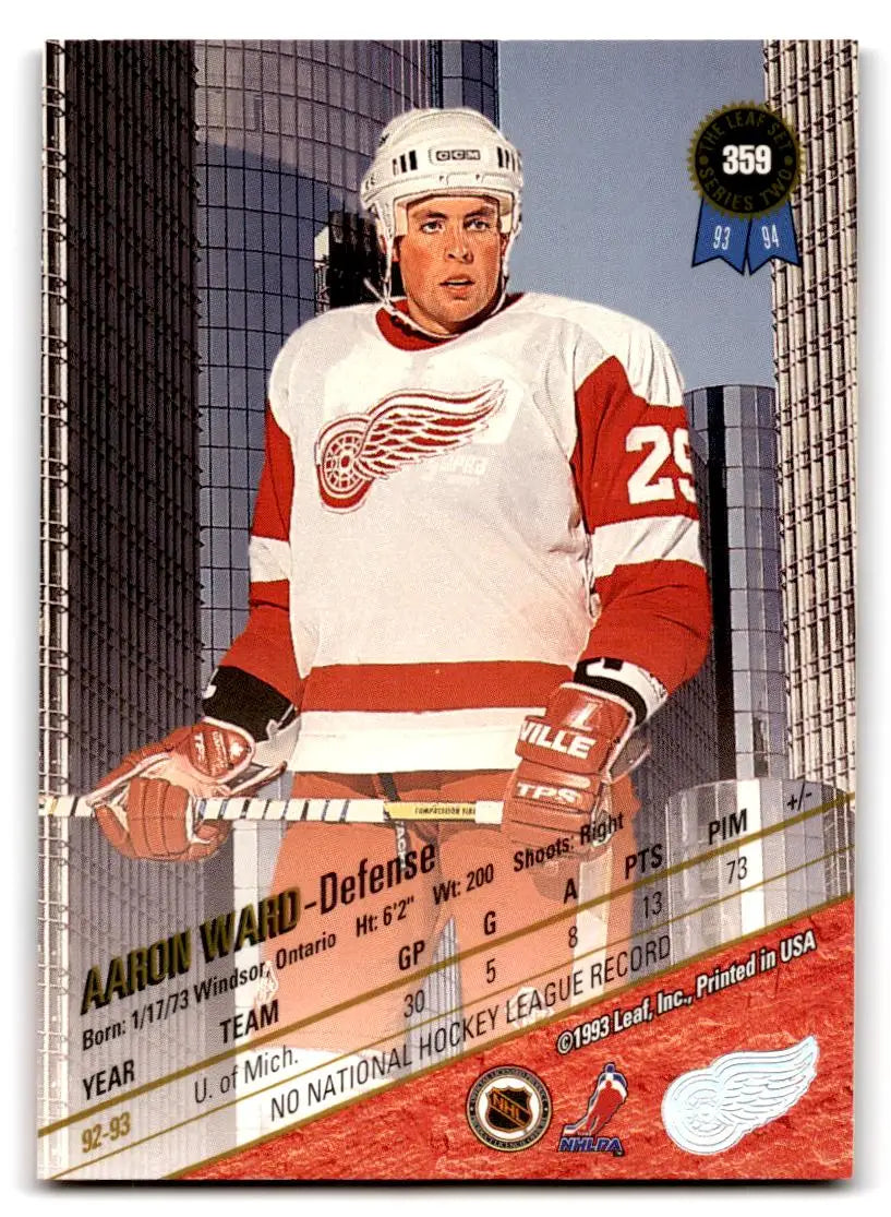 1993-94 Leaf #359 Aaron Ward - Trading Card