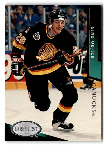 Gino Odjick hockey card from 1993-94 Parkhurst with original gloss in NM near mint condition