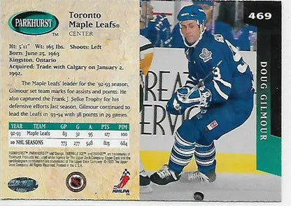 1993-94 Parkhurst Emerald Ice Doug Gilmour hockey card with original gloss Maple Leafs