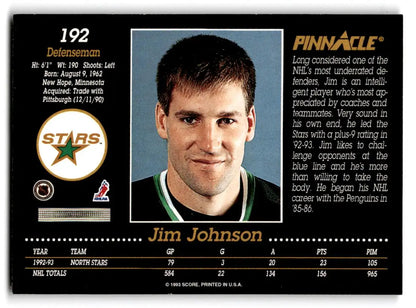 1993-94 Pinnacle #192 Jim Johnson - Trading Card