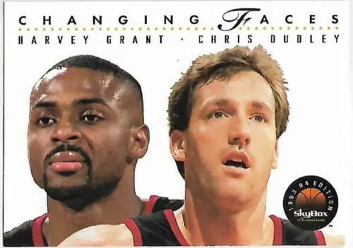 1993-94 SkyBox #313 Harvey Grant Chris Dudley basketball trading card original gloss