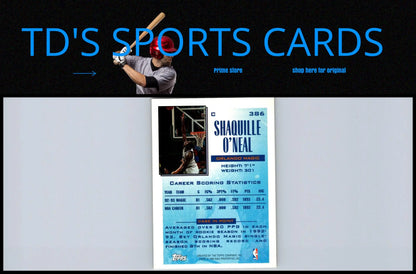 Shaquille O’Neal trading card from 1993-94 Topps #386 Gold edition