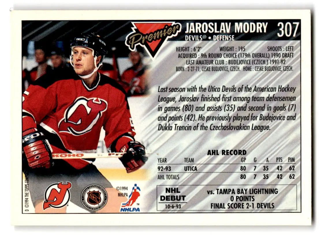 1993-94 Topps Premier #307 Jaroslav Modry Gold - Trading Cards