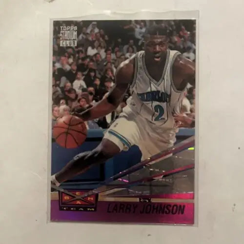 Larry Johnson 1993-94 Topps Stadium Club Beam Team basketball card Charlotte Hornets