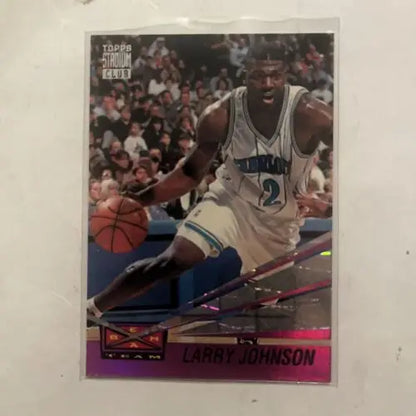 Larry Johnson 1993-94 Topps Stadium Club Beam Team basketball card Charlotte Hornets