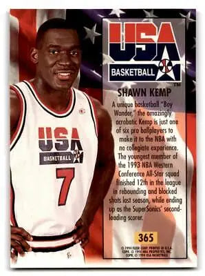 Shawn Kemp trading card displayed in 1993-94 Ultra #365 collectible series