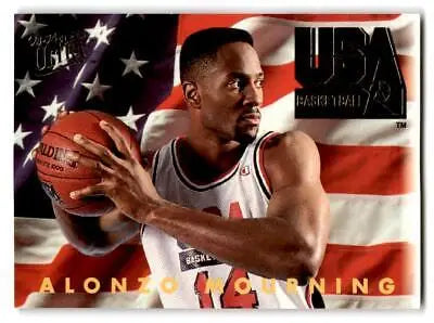 Alonzo Mourning 1993-94 Ultra #367 trading card featuring basketball star Alonzo Mourning