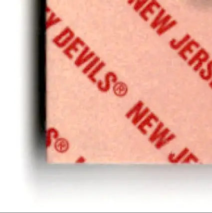 Red New Jersey Devils hockey team logo sticker sheet from 1993-94 Upper Deck Hockey Claude Lemieux series