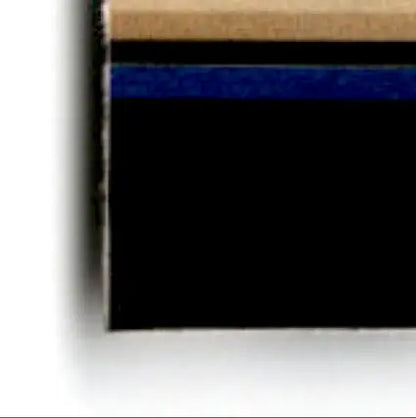 Black and blue striped rubber mat with wooden border from Upper Deck Hockey Craig Janney #225b