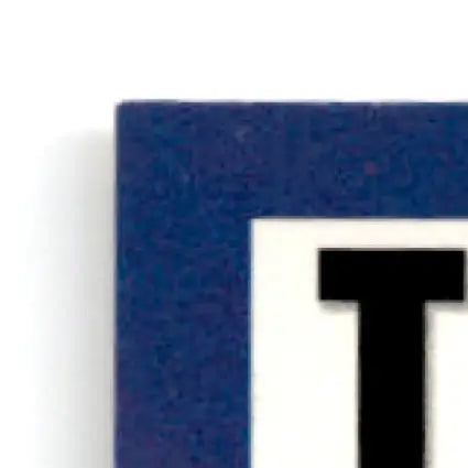 Blue textured foam letter T with black border for 1993-94 Upper Deck Hockey Geoff Sanderson