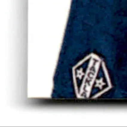 Navy blue camouflage jacket with silver logo patch from 1993-94 Upper Deck Hockey Geoff Sanderson