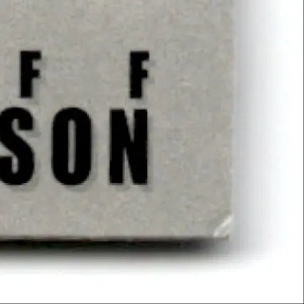 Silver rectangular name tag with black text for 1993-94 Upper Deck Hockey Geoff Sanderson