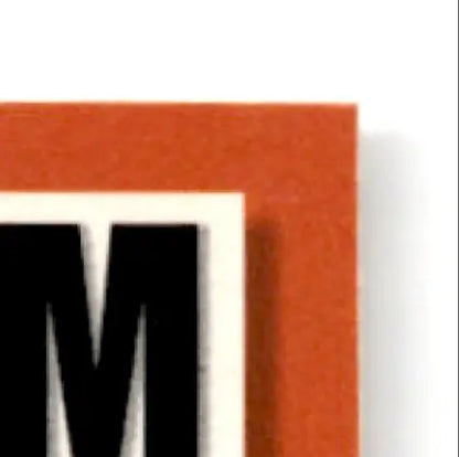 Orange felt letter M wall art with black border for Upper Deck Hockey Mark Recchi memorabilia