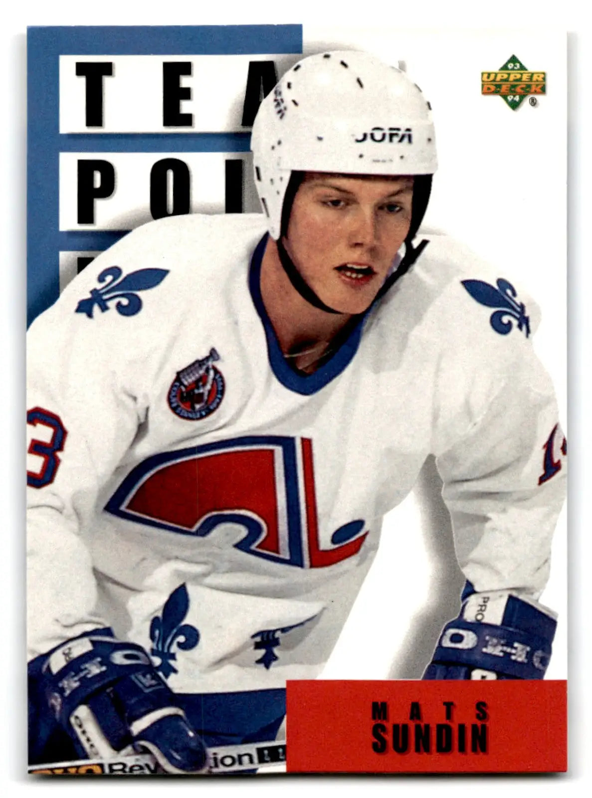 1993-94 Upper Deck Hockey Mats Sundin #302