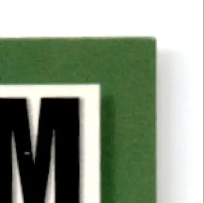 Green felt letter M wall art with white border for Upper Deck Hockey Mike Modano memorabilia