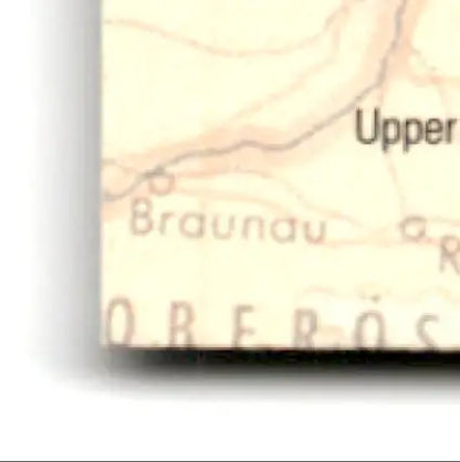 Map of Braunau with river in blue for 1993-94 Upper Deck Hockey Radim Bicanek #262 RC