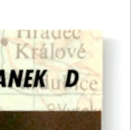 Tan leather map wallet with black text and brown stitching for Upper Deck Hockey Radim Bicanek