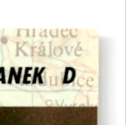 Tan leather map wallet with black text and brown stitching for Upper Deck Hockey Radim Bicanek