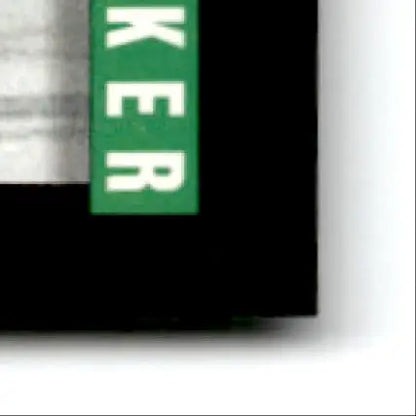Green rectangular sticker with white ker text on black background for 1993-94 Upper Deck Hockey Steve Junker RC