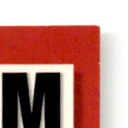 Red square coaster with black M design and white border from 1993-94 Upper Deck Hockey Theoren Fleury