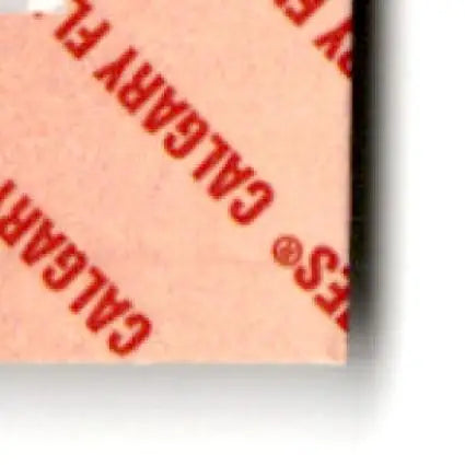 Red Calgary felt cushioning material with diagonal stripes for Upper Deck Hockey Theoren Fleury card