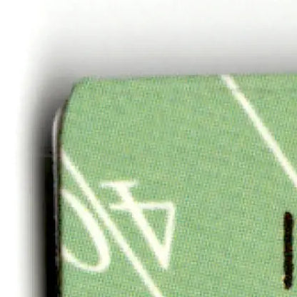 Corner of green card with white lines from 1993 Action Packed Football Jeff George #22