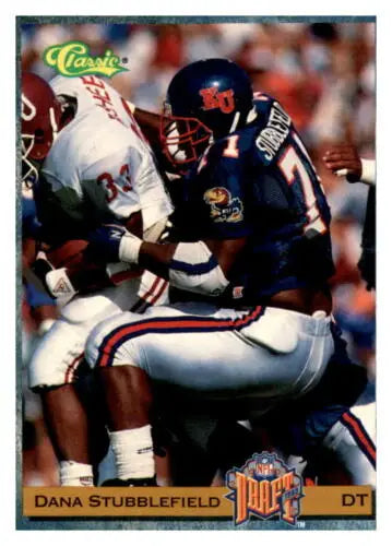 1993 Classic #94 Dana Stubblefield football card with original gloss, NM condition