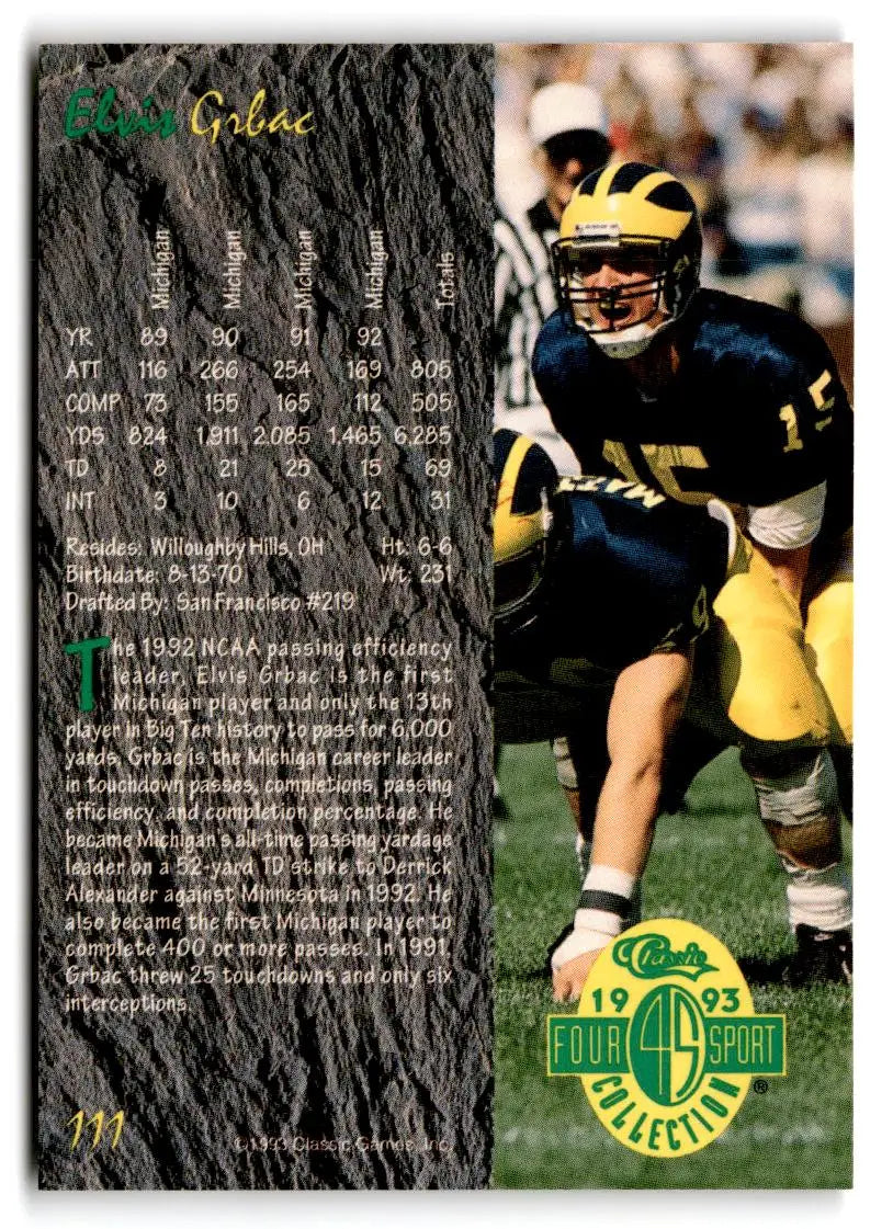 1993 Classic Four Sport #111 Elvis Grbac - Trading Cards
