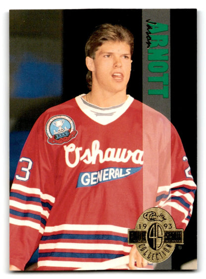 Red classic hockey draft jersey with number 3, inspired by Draft Jason Arnott #7