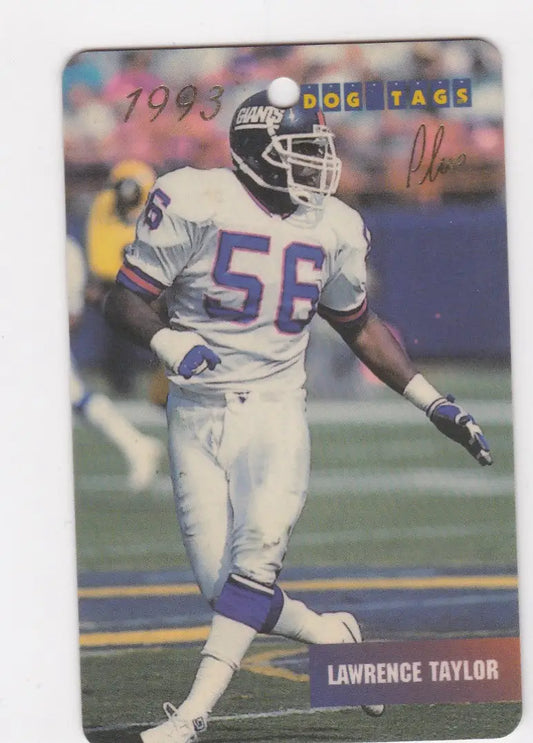 Lawrence Taylor 1993 Dog Tags Plus football card New York Giants collectible item