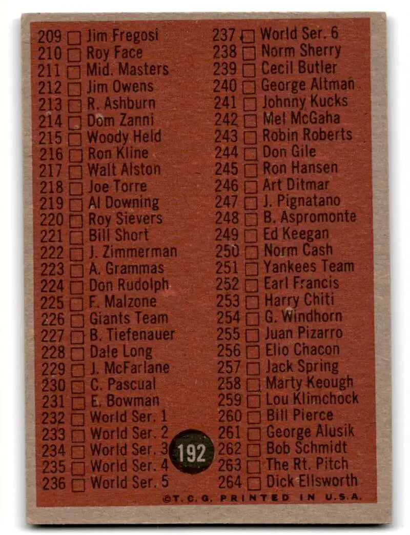 Vintage baseball card checklist featuring Edgar Martinez and Seattle Mariners players