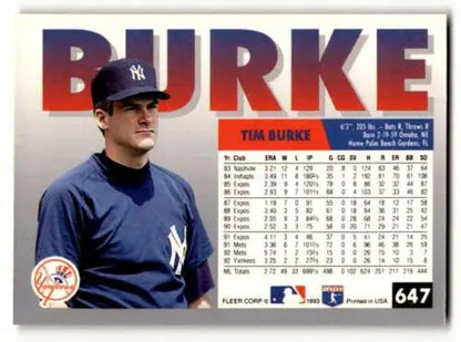 Tim Burke Cincinnati Reds baseball card 1993 Fleer #647 original gloss NM condition
