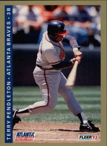Original gloss Fleer Atlantic Terry Pendleton baseball card 1993 Braves NM-MT