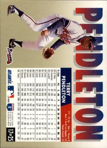Original gloss Fleer Atlantic Terry Pendleton baseball card from 1993 Braves series