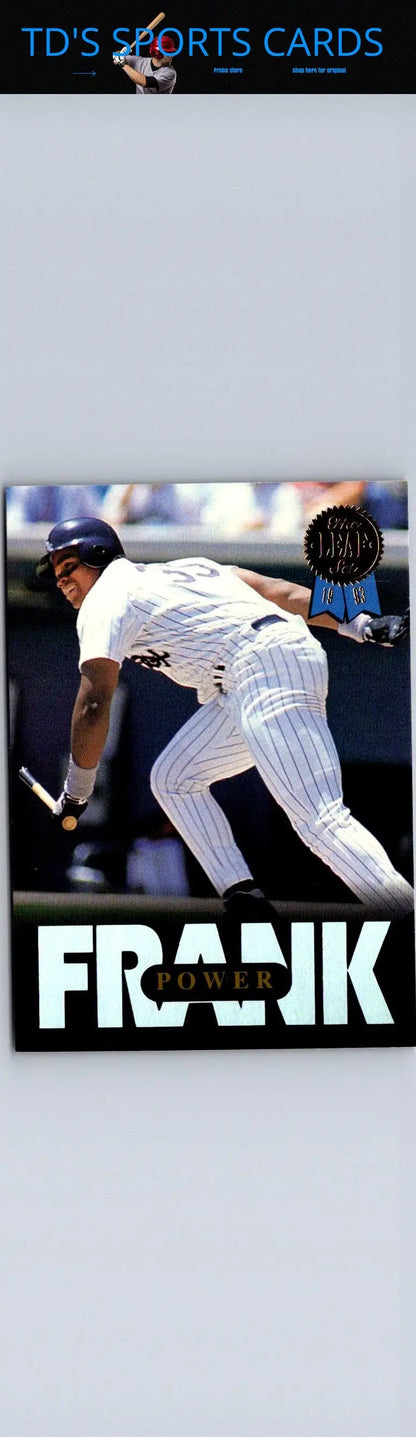 Frank Thomas baseball card from 1993 Leaf #6 featuring iconic player Frank Thomas