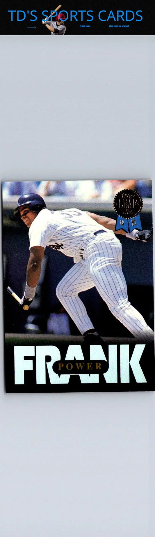 Frank Thomas baseball card from 1993 Leaf #6 featuring iconic player Frank Thomas