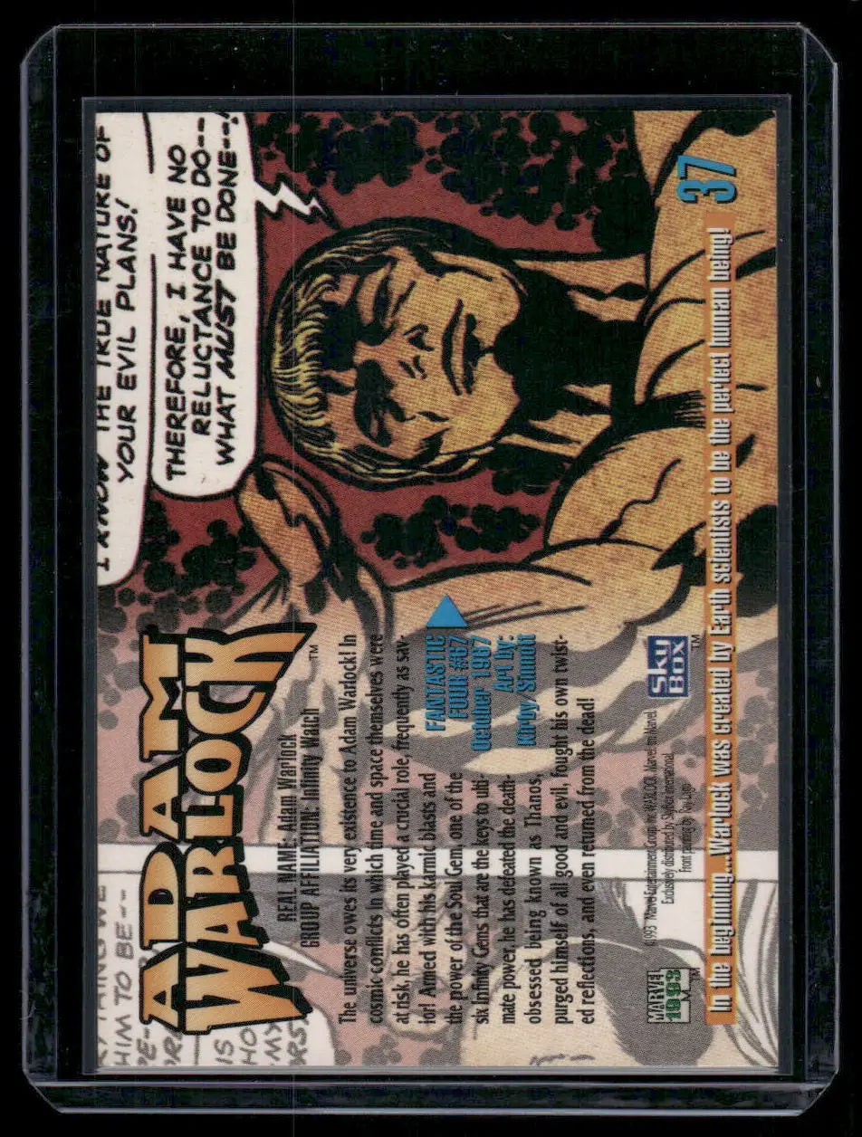 Collectible trading card of Adam Warlock from Marvel Masterpieces Adam Warlock series