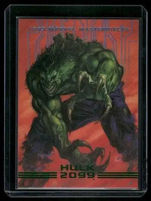Marvel Masterpieces Hulk 2099 trading card in protective slab from 1993 Marvel Masterpieces