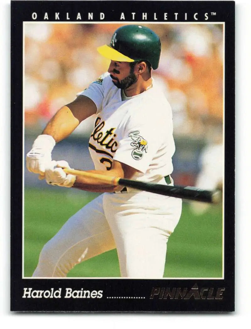 Harold Baines at bat in 1993 Pinnacle #111 Oakland Athletics Baseball Card