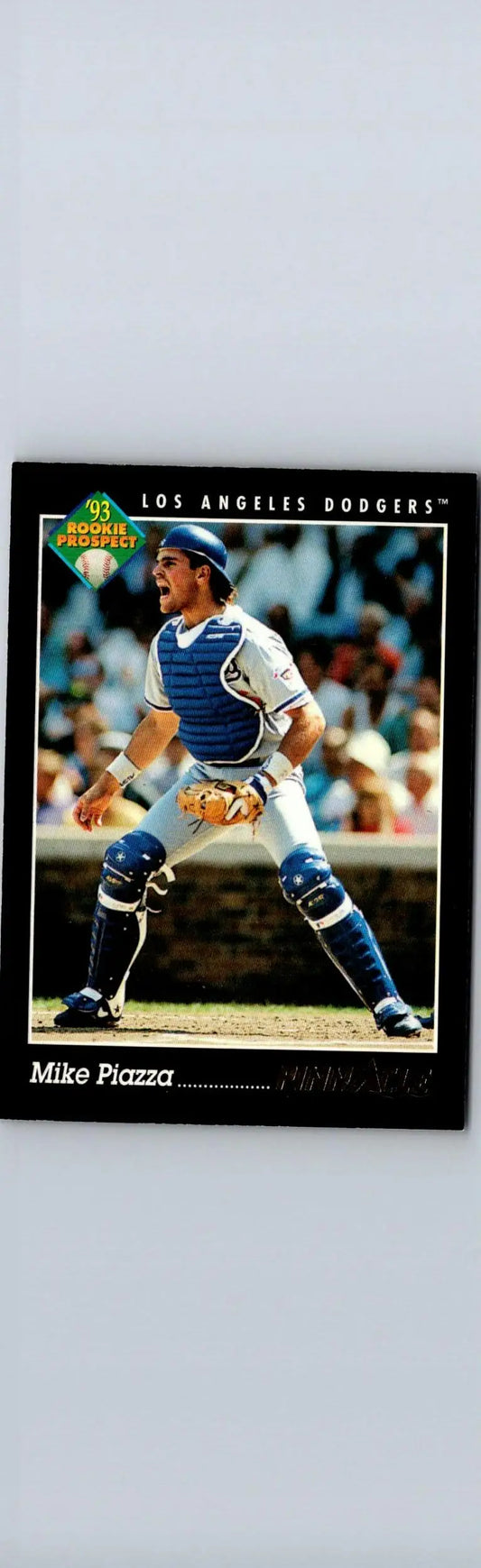 1993 Pinnacle #252 Mike Piazza baseball card displayed for collectors