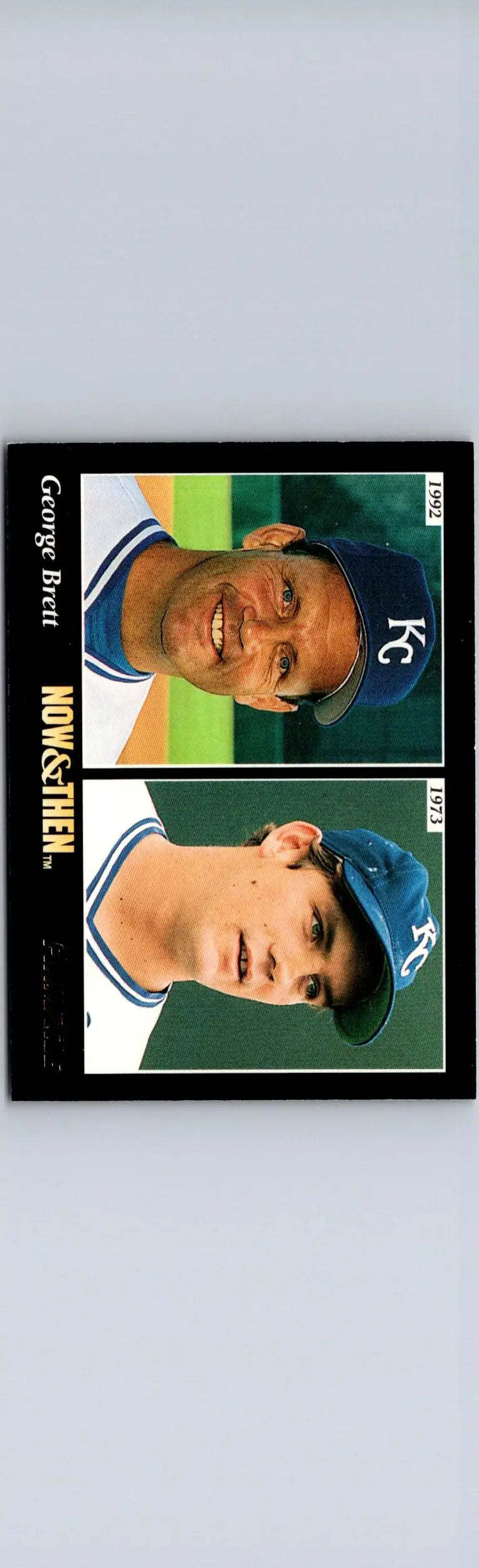 Baseball card featuring two images of George Brett from 1993 Pinnacle #294