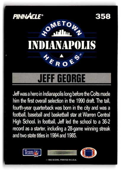 1993 Pinnacle #358 Jeff George - Trading Card