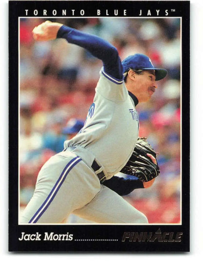 Jack Morris pitching for the Toronto Blue Jays in 1993 Pinnacle baseball card