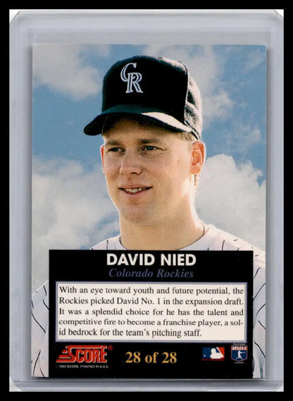 David Nied NM-MT Colorado Rockies baseball card for sports memorabilia collection