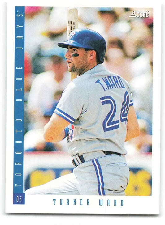 1993 Score Turner Ward baseball card of Toronto Blue Jays player in white and blue uniform