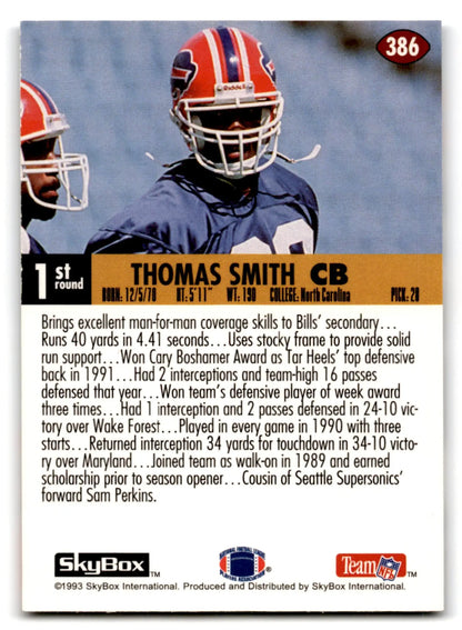 Skybox Football Impact Thomas Smith RC card 1993 Buffalo Bills football impact thomas smith