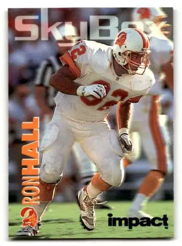 Football player in action from 1993 SkyBox Impact Ron Hall Tampa Bay Buccaneers card